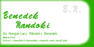 benedek mandoki business card
